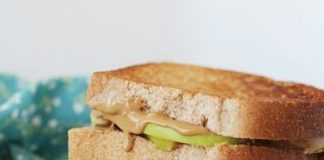 Yadda Ake Hada Grilled Apple Peanut Butter Sandwich